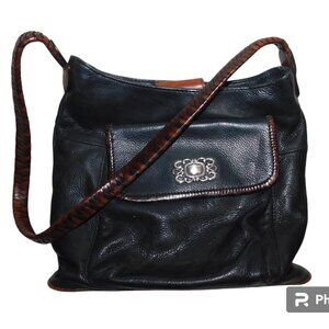 Fossil Leather Shoulder Bag Braided Strap